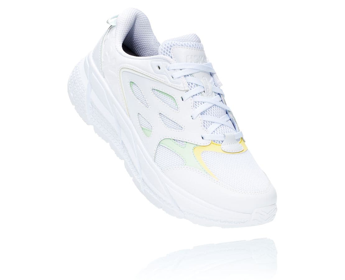 Hoka One One All Gender Clifton L South Africa - Womens Road Running Shoes - White / Green Grey,BQZR